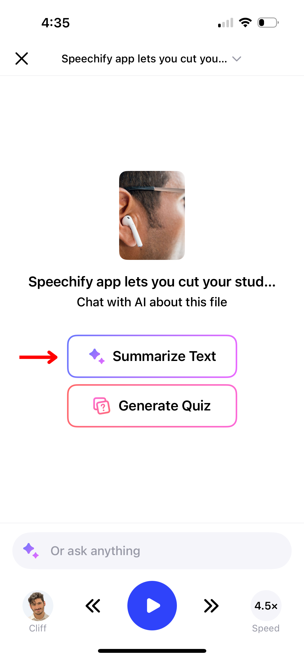 How to use AI Summaries on the Speechify iOS App